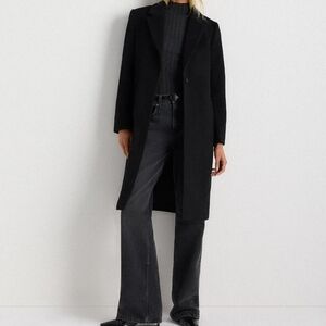 Quince Black Wool Cashmere Coat NWT S